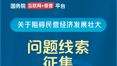 哦哦尻尻吧国务院“互联网+督查”平台公开征集阻碍民营经济发展壮大问题线索